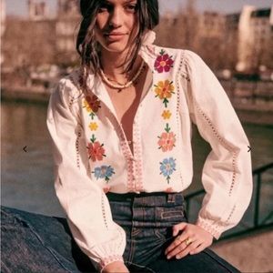Sezanne embroidered blouse, size 6-8